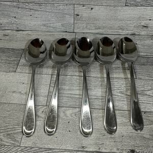 Lot 5 Oneida FLIGHT RELIANCE Soup/Place Spoons 6 3/4" Stainless Flatware